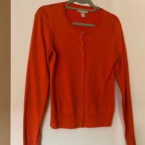 Banana Republic orange button down cardigan. Size small.